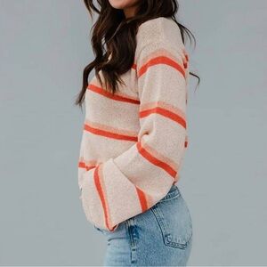 PANACHE APPAREL Striped Knit Sweater